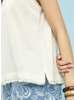 Button Back Frayed Edge Sleeveless Top