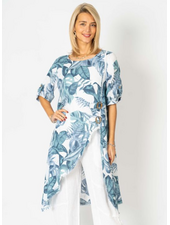 High Low Leaf Print Top