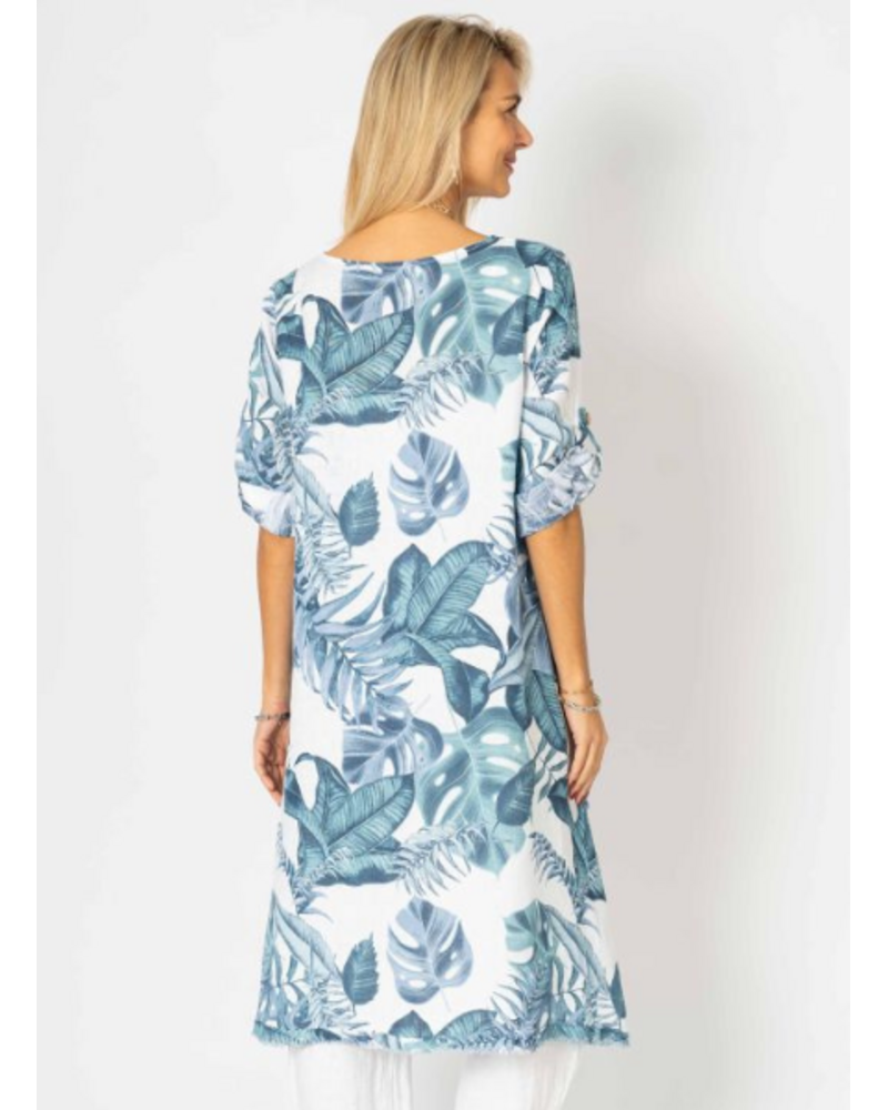 High Low Leaf Print Top