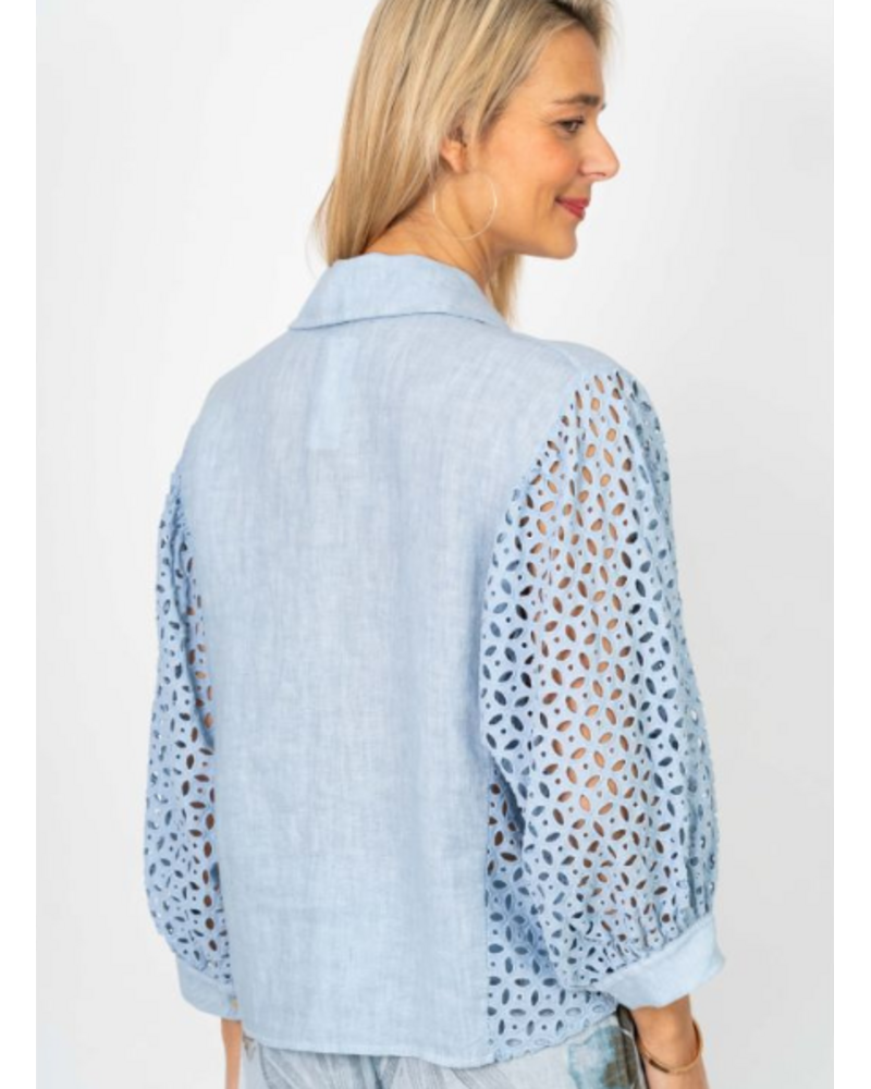 Button Up Eyelet Blouse
