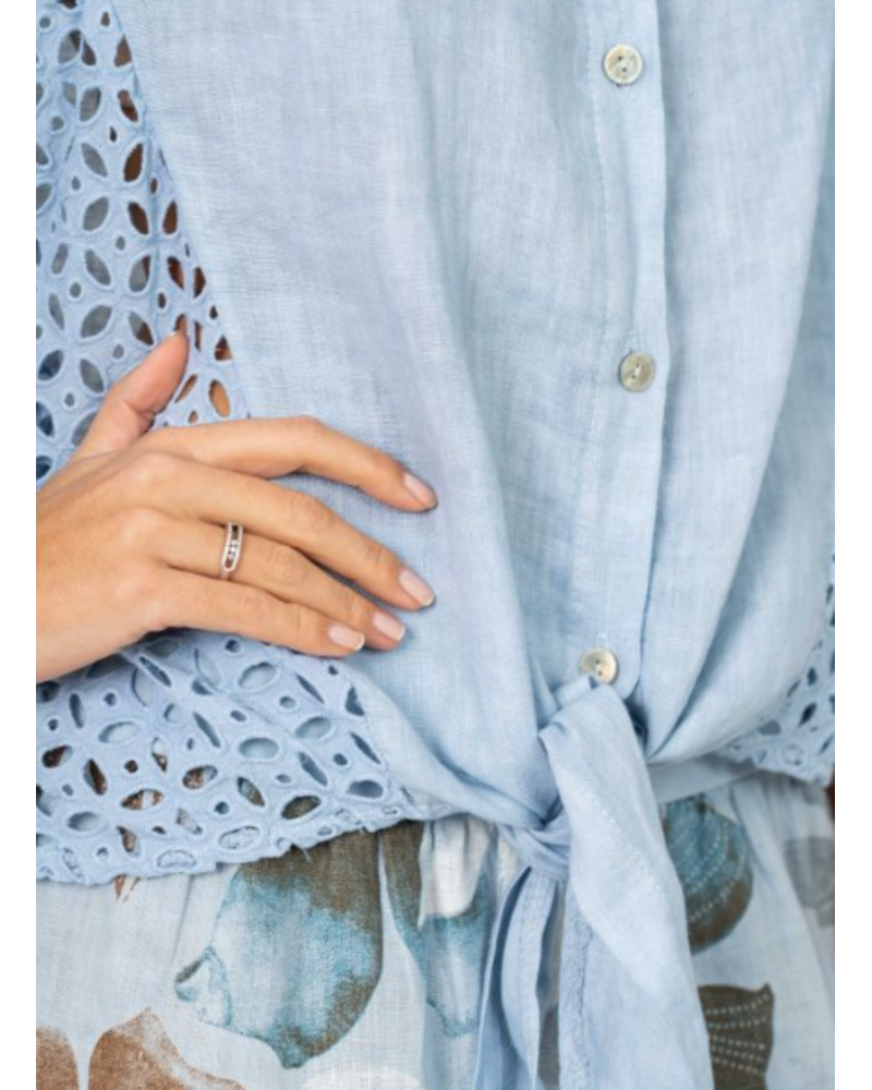 Button Up Eyelet Blouse