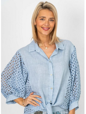 Button Up Eyelet Blouse