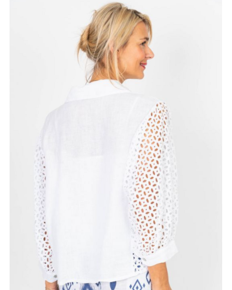 Button Up Eyelet Blouse
