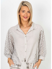 Button Up Eyelet Blouse