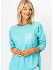 Sequin Pocket Long Sleeve Tee