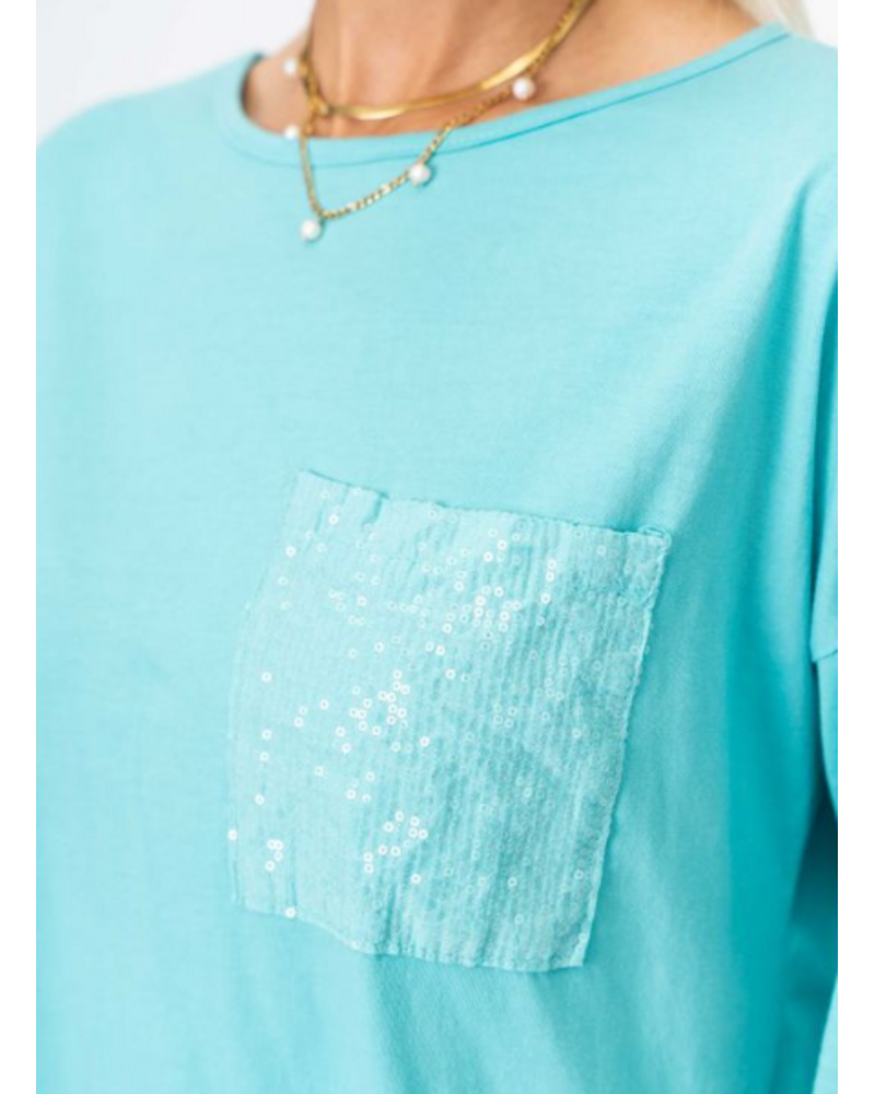 Sequin Pocket Long Sleeve Tee