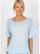 Ruffle Edge Linen Top