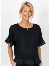 Ruffle Edge Linen Top