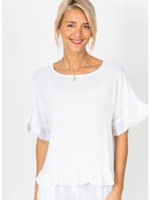 Ruffle Edge Linen Top