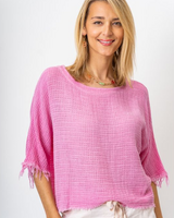 Cotton and Linen Mix Crop Top