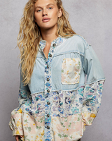 Chambray and Floral Mixed Shacket