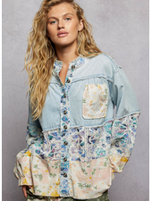 Chambray and Floral Mixed Shacket