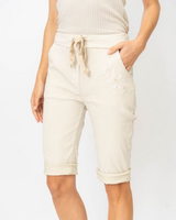 Embroidered Flower Shorts