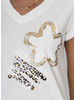 Animal Print Flower Detail Tee