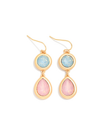 Pastel and Gold Drop Earrings