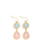 Pastel and Gold Drop Earrings
