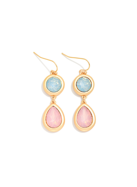 Pastel and Gold Drop Earrings