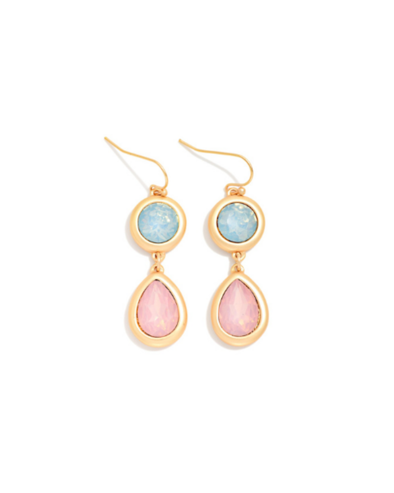 Pastel and Gold Drop Earrings