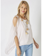 Cold Shoulder Silk Top