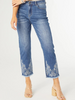 Floral Embroidered Crop Jeans