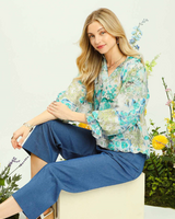 Watercolor Floral Printed Blouse