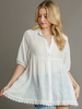 Eyelet Tiered Buttonfront Tunic
