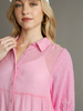 Eyelet Tiered Buttonfront Tunic