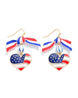 American Flag Bow Earrings