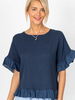 Ruffle Edge Linen Top