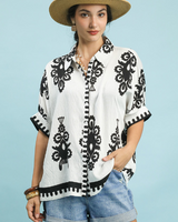 Bold Black and White Buttonfront