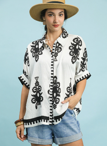 Bold Black and White Buttonfront
