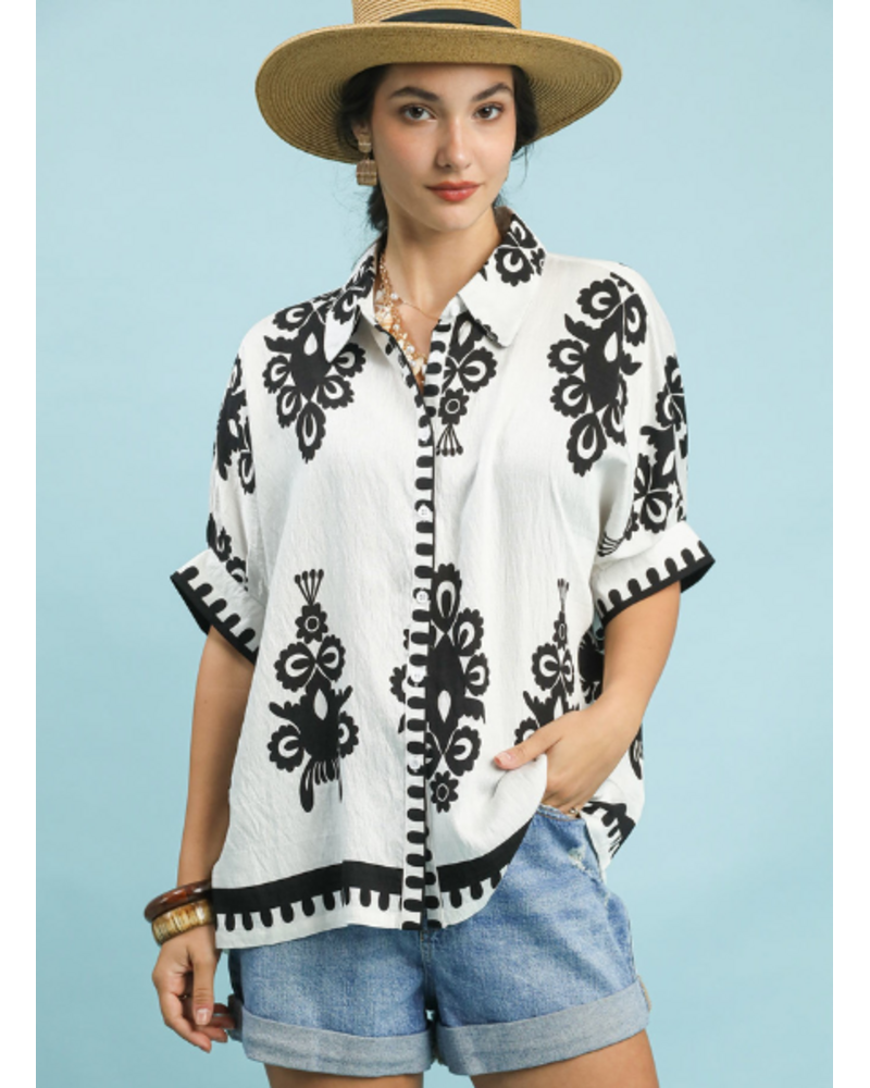 Bold Black and White Buttonfront