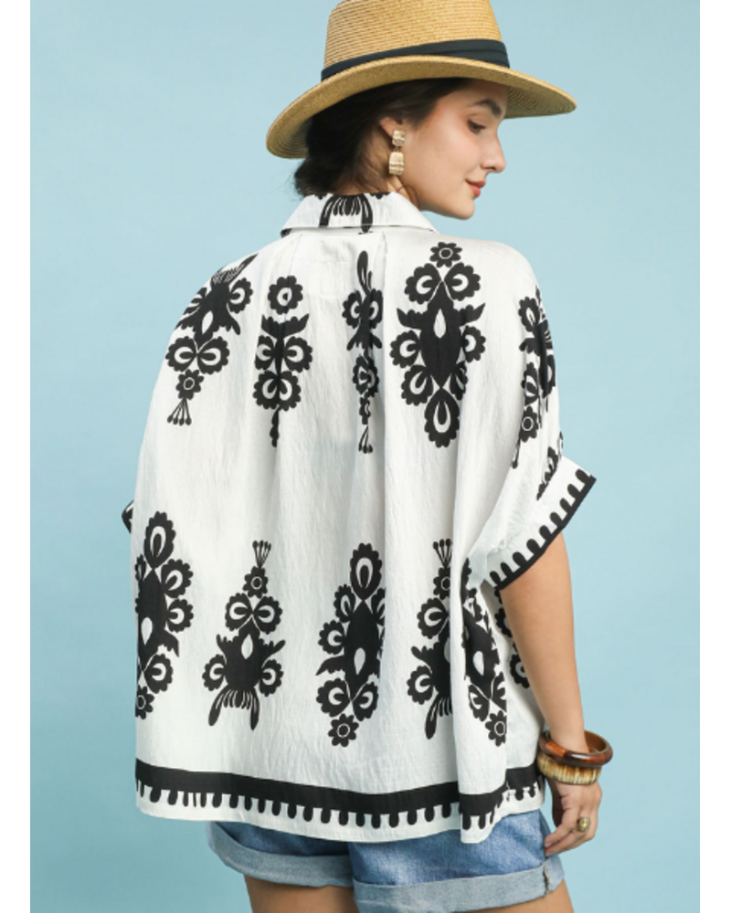 Bold Black and White Buttonfront