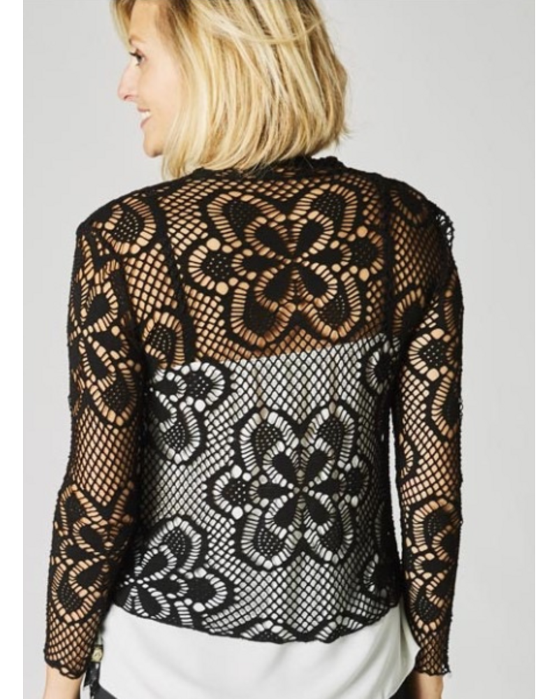 Short Lasercut Flower Cardigan