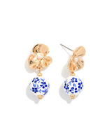 Chinoiserie Bead Flower Post Earrings