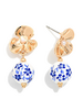 Chinoiserie Bead Flower Post Earrings