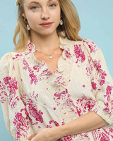 Floral Embroidered Ruffled Top