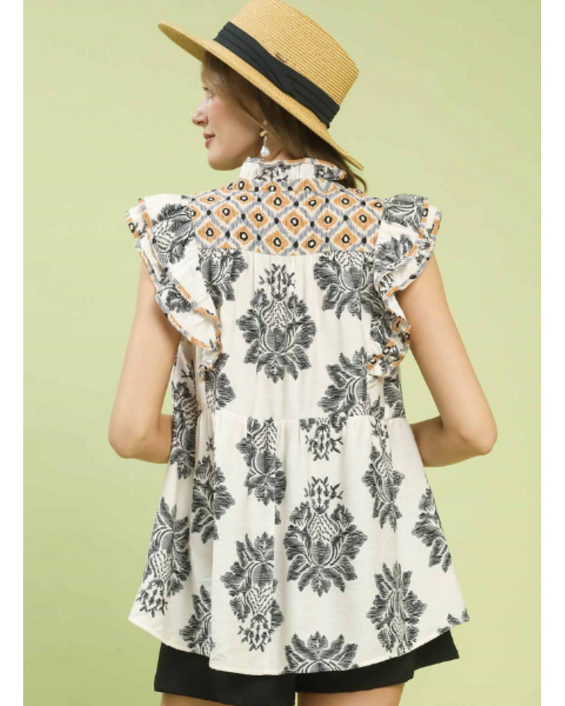 Fall Florals Cap Sleeve Top