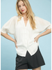 Button Down Lace Trimmed Blouse