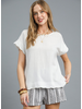 Scalloped Cap Sleeve Solid Top