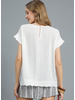 Scalloped Cap Sleeve Solid Top