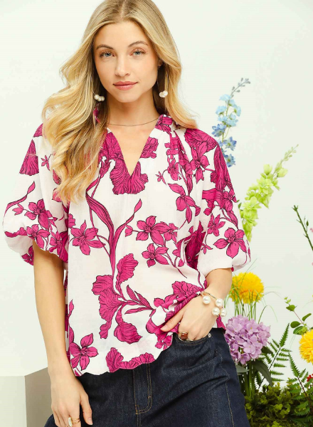 Bold Floral Printed Top