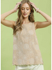 Sleeveless Embroidered Flowers Top