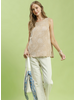 Sleeveless Embroidered Flowers Top