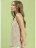 Sleeveless Embroidered Flowers Top