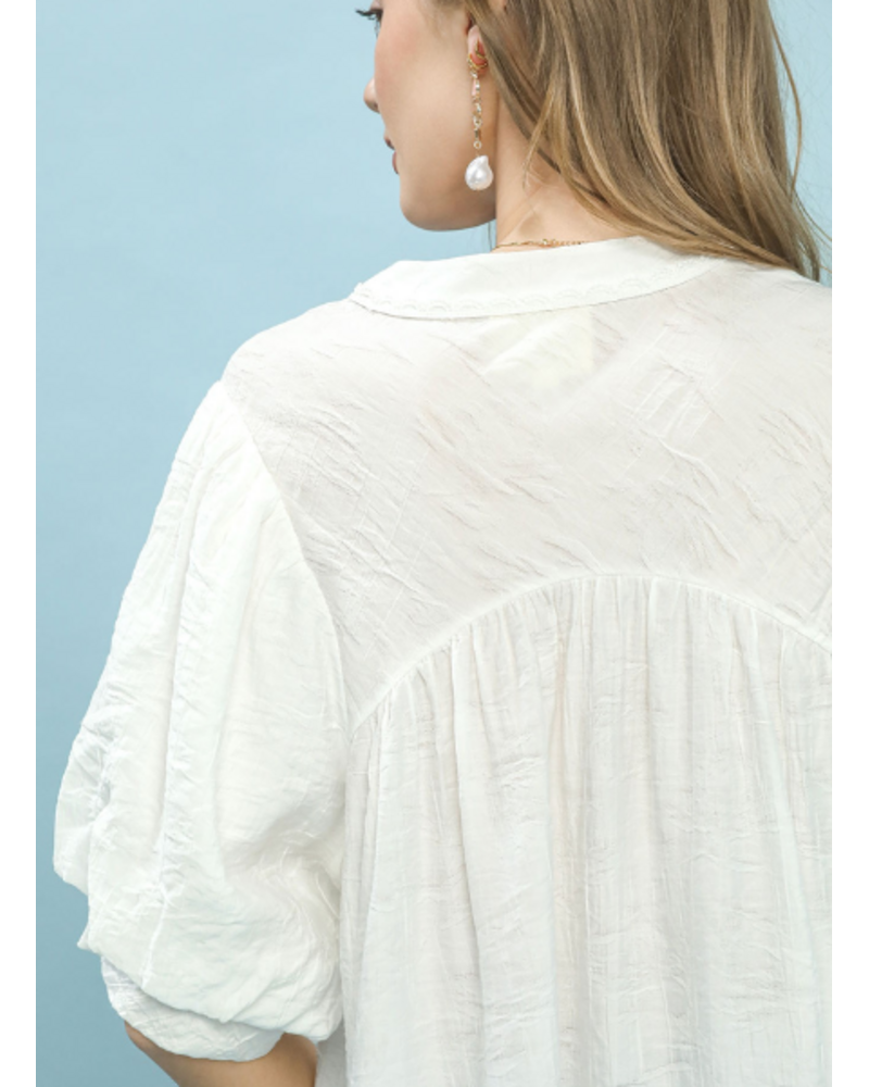 Textured Lace Trim Top