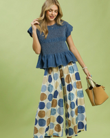 Mixed Dots Wide Leg Pant