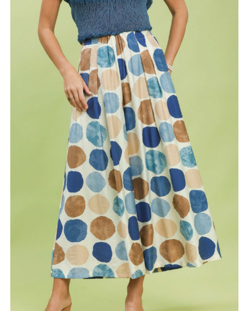 Mixed Dots Wide Leg Pant
