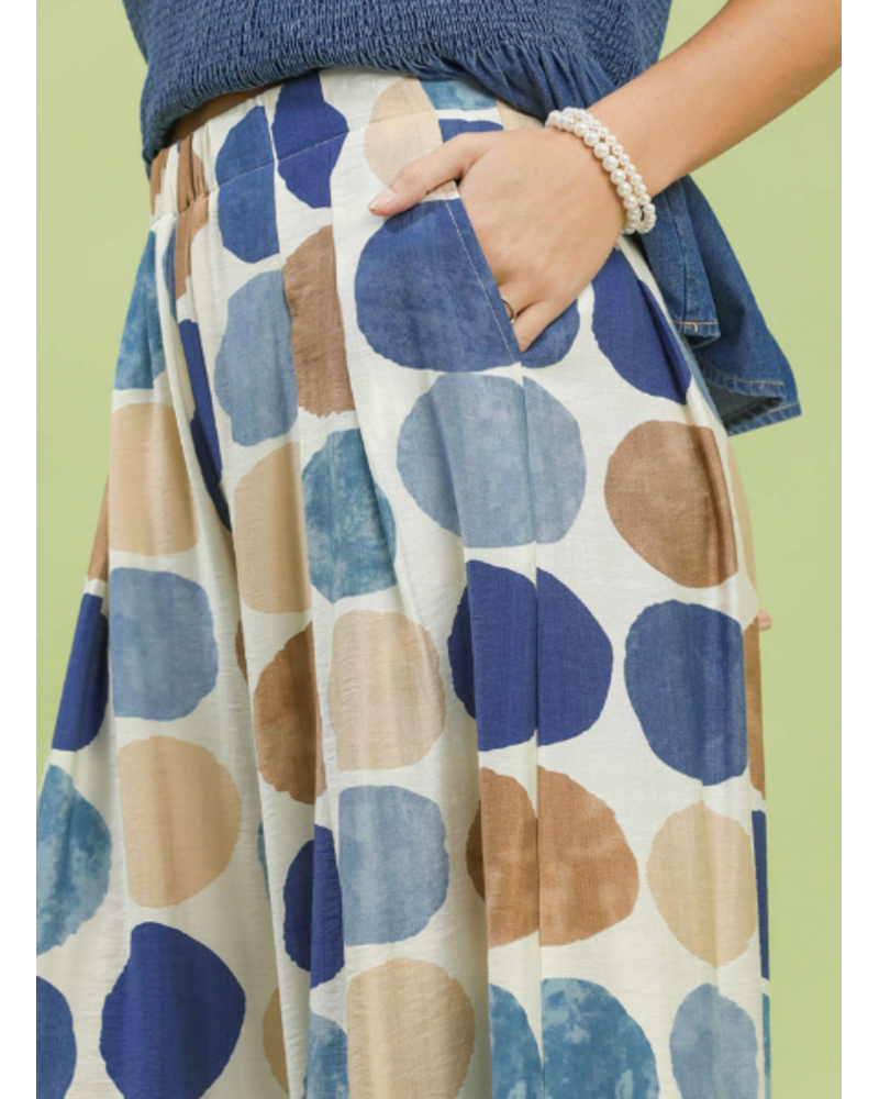 Mixed Dots Wide Leg Pant