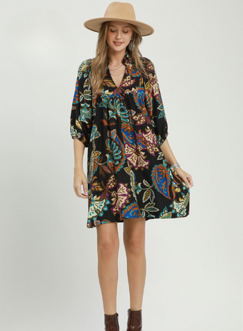 Paisley Babydoll Dress